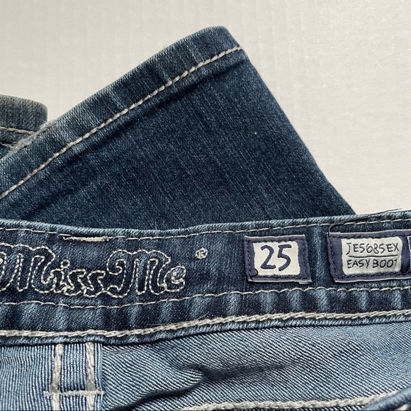 MISS ME Rhinestone & Stud Boot Cut Jeans Sz 25 - Picture 6 of 9